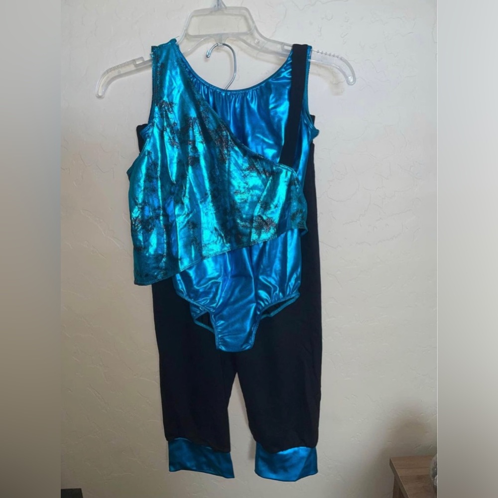 blue/black two piece solo costume
